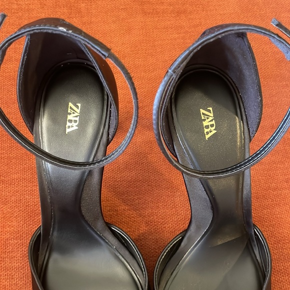 ZARA Strappy Satin Heels Size 10 - Picture 3 of 8